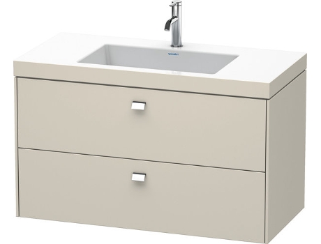Lavabo para muebles DURAVIT Brioso c-bonded con subestructura de pared 100,0x48,0 cm 2 cajones incl. hueco para sifón y faldón sin rebosadero co