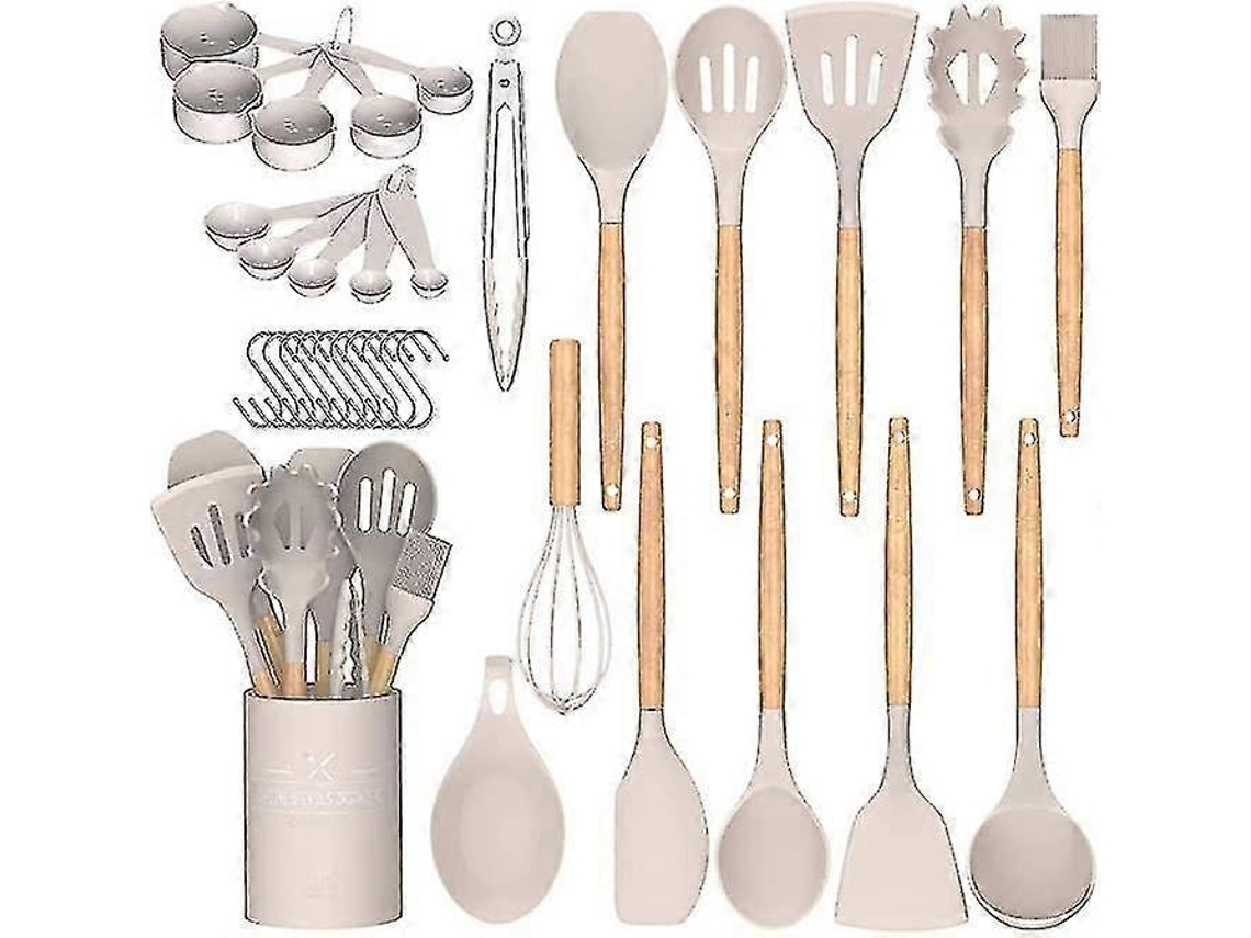 Juego de utensilios de cocina de 33 piezas de silicona antiadherente, universal, térmico, Nostalgia88