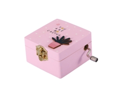 Mini Caja De Música Mecánica De Madera Con Manivela - Regalo De Cumpleaños (rosa)