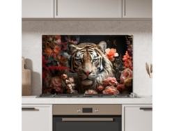 Panel Antisalpicaduras Cocina Tigre - Animal - Naturaleza - Floral - Botánico 90x60 Cm