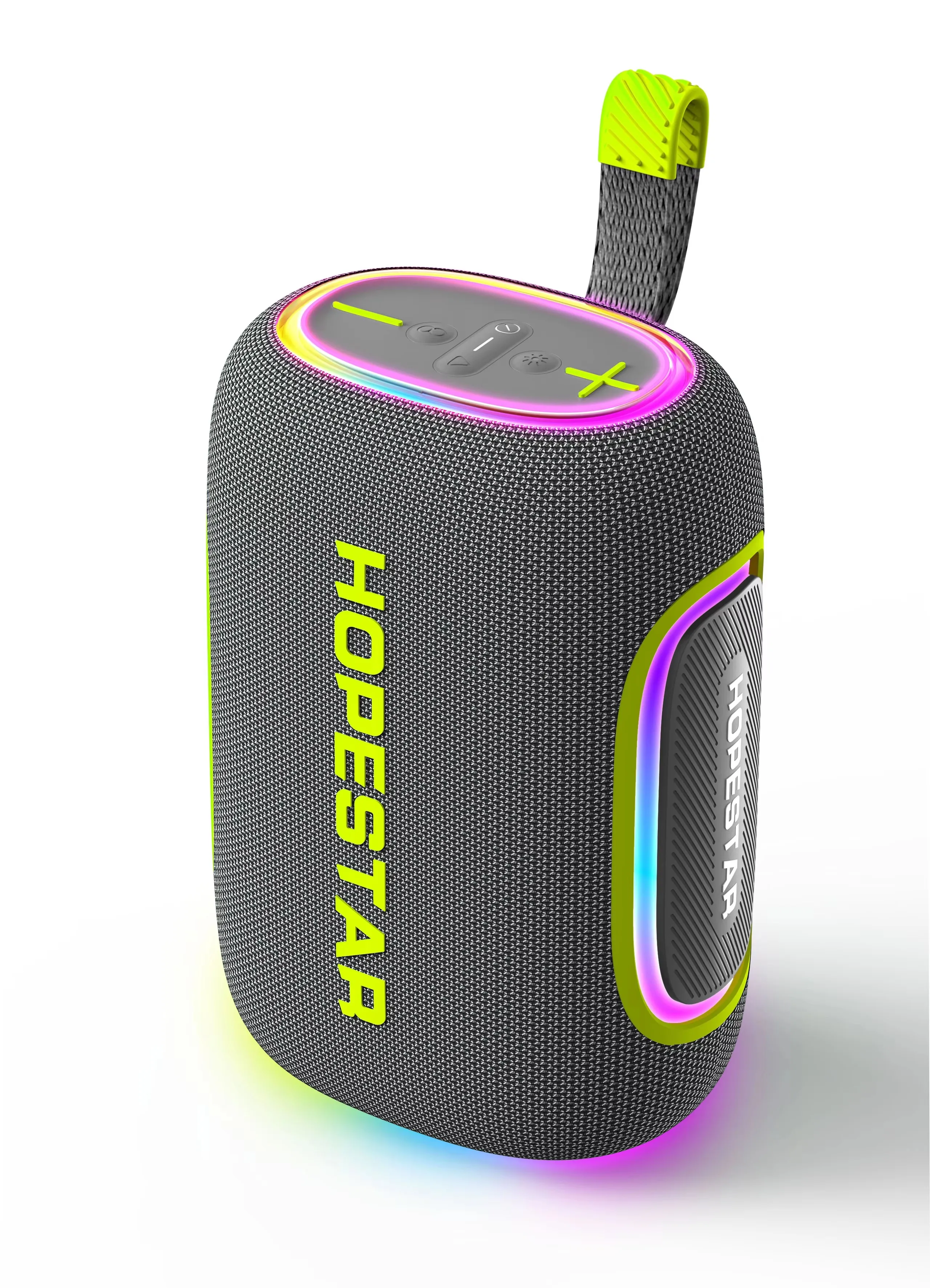 Altavoz Bluetooth (gris), Resistente Al Agua Ipx6, Luz Led, Bluetooth De 65 W, Compatible Con Tf/tws/aux.