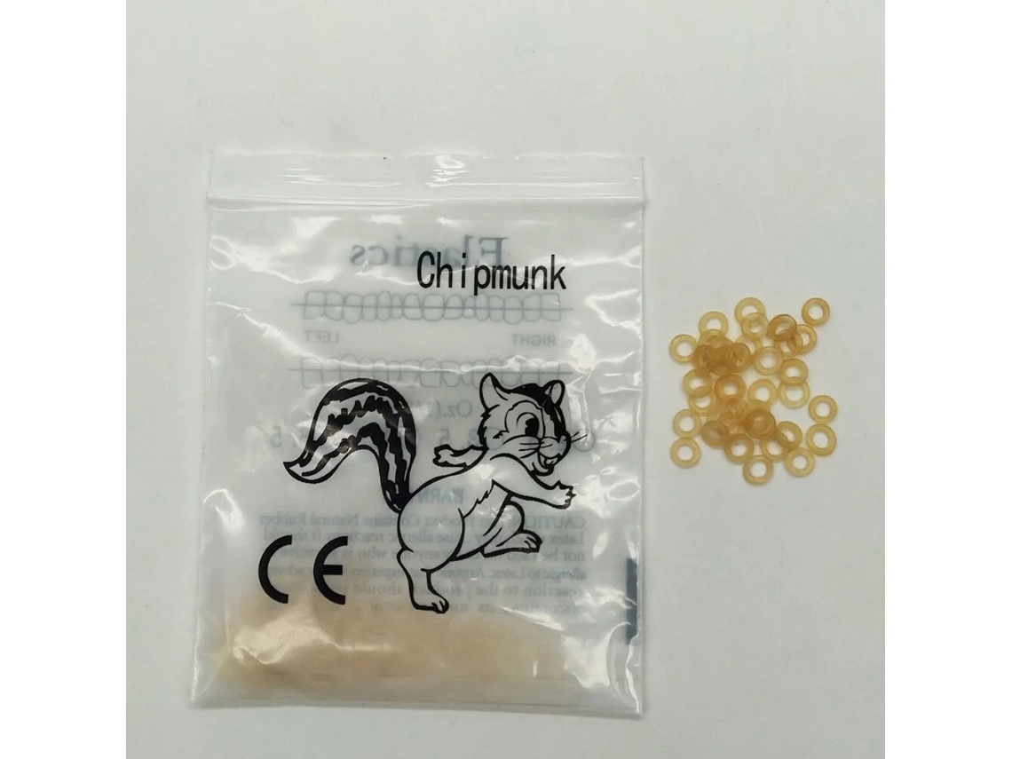 1000 Piezas De Bandas Elásticas De Ortodoncia - 10 Paquetes Ardilla (1/8) Uso Común 3.5 Oz