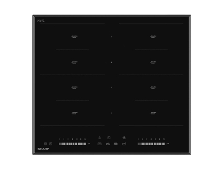 Placa de Inducción SHARP KH6I46CS00EU (Eléctrica - 68 cm - Negro)