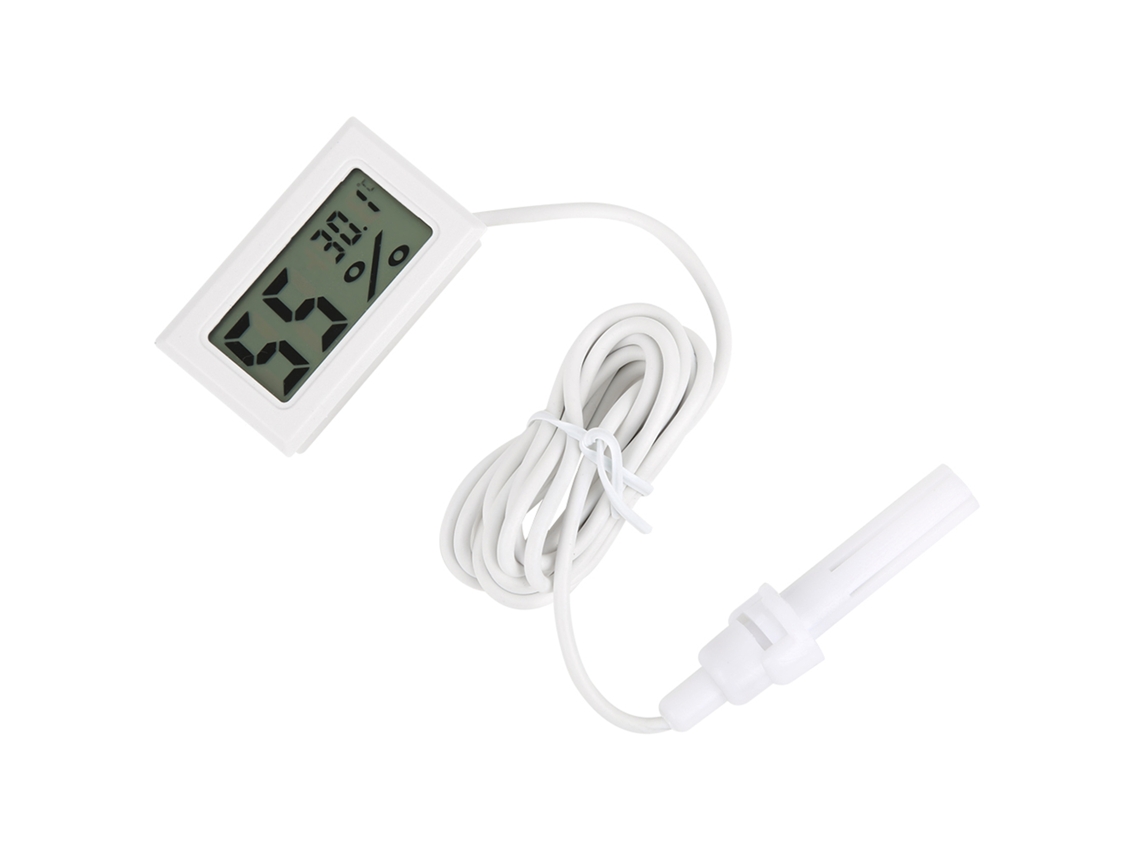Termómetro Higrómetro Digital Con Sonda Lcd Integrada Para Medir La Temperatura Y La Humedad En Interiores Fy-12 Blanco