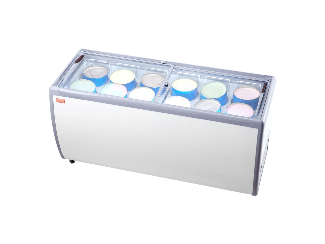 VEVOR Gabinete Congelador Comercial de Helados 567 L 1800 x 715 x 880 mm Blanco