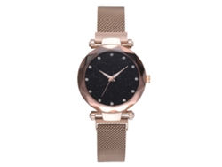 Reloj De Pulsera Informal Para Mujer Con Correa Magnética Y Decoración De Diamantes De Imitación, Acabado Dorado.