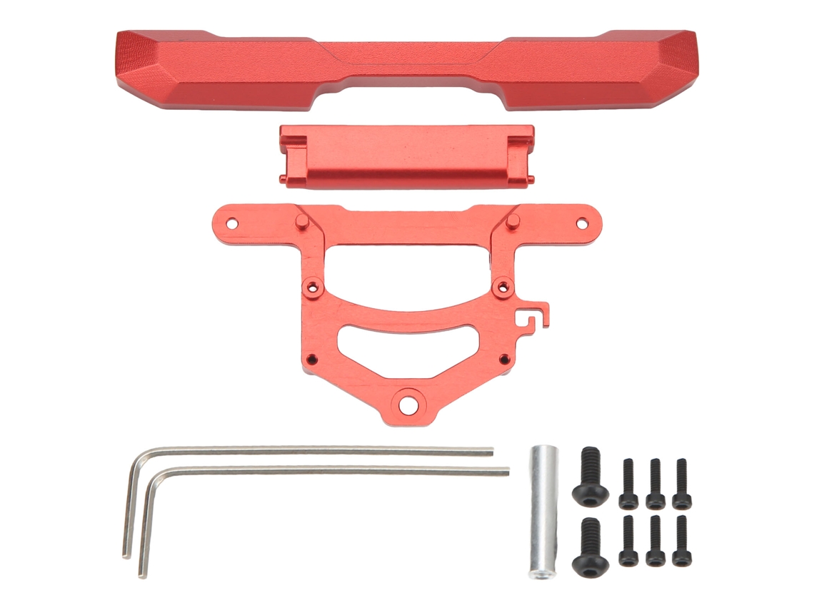 Kit de parachoques trasero de metal de aluminio para Axial SCX24 Ford Bronco 1/24 RC Crawler Rojo