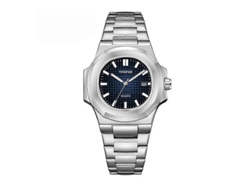Reloj Tpofhs para hombre con calendario sencillo y brazalete de acero luminoso.