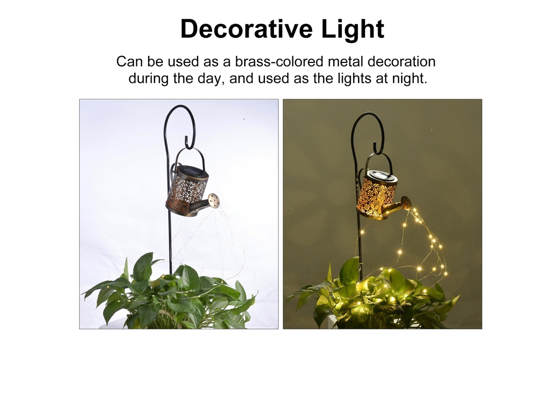2026-luz Solar Led De Arte Hervidor Con Cascada De Luz De Cadena Decorativa Exterior Para Jardín Patio Árboles
