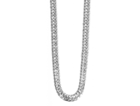 Cadena de Bordillo Lawand en Plata de Ley 925 Bañada en Rodio 55 Cm