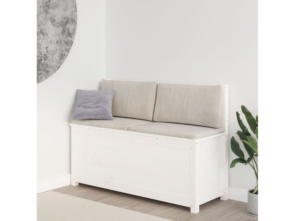 Lovely Home Banco 110X41X76,5 Cm Madera de Pino Maciza Blanco