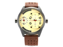 Reloj Hombre Empresarial Resistente Cuarzo Con Calendario Y Agujas Amarillo
