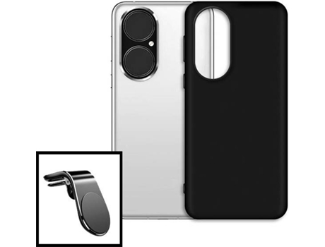 Kit Carcasa y Soporte Magnético L Safe Driving Huawei P50 Pro PHONECARE Silicona Negro