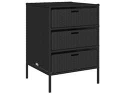 Armario de jardín 55x59x80 cm Mimbre Negro EXCLUSIVO MAISON