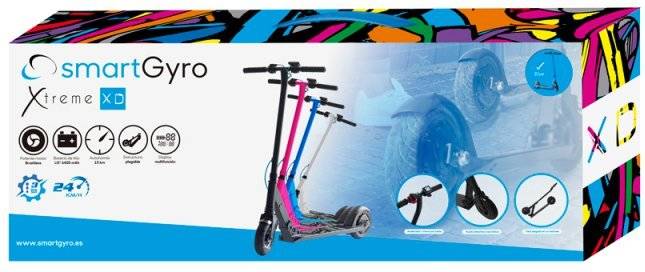 Patinete Eléctrica SMARTGYRO Xtreme XD Azul (Velocidad Máxima: 22 km/h - Autonomía: 18 km)