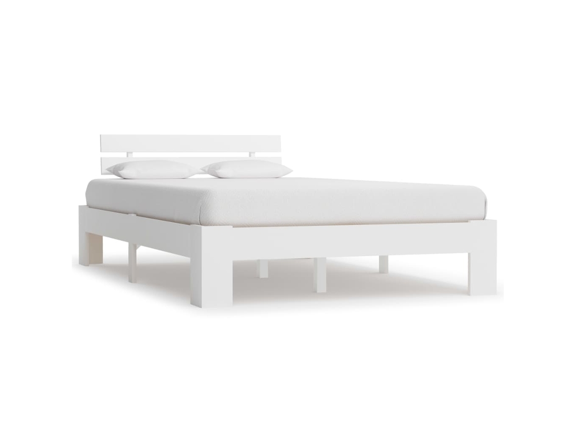 Estructura De Cama Sin Colchón Madera De Pino Blanco 120x200 Cm