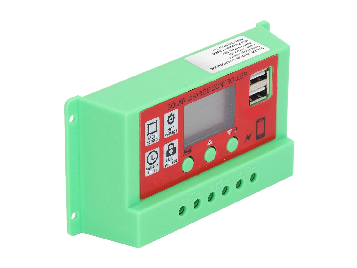 Controlador De Carga Solar Pwm Con Lcd Regulador 12v 24v 10a Para Hogar Inteligente