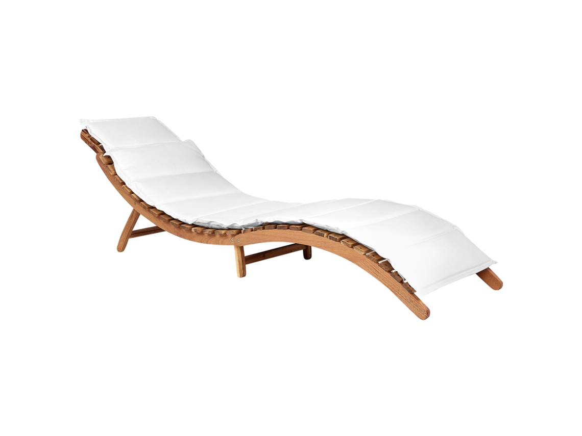 Tumbona plegable de exterior BELIANI Luino de Madera de acacia Madera clara 60x188x54