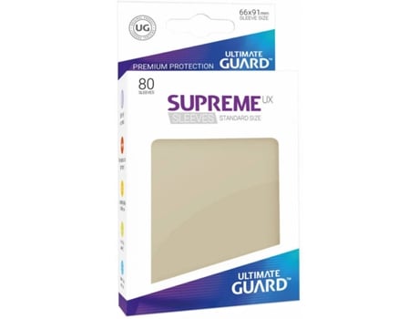 Conjunto de 80 fundas para cartas ULTIMATE GUARD U.Guard Supreme UX Standard Size (Beige - 6 años)
