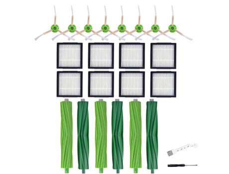 Kits de escova lateral com filtro hepa de escova rolante para irobot roomba a