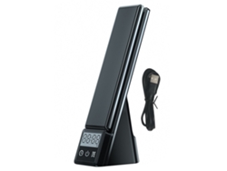 Lámpara De Escritorio Led Con Enchufe, Cargador Inalámbrico Y Puerto Usb Para Oficina Y Dormitorio - Negra
