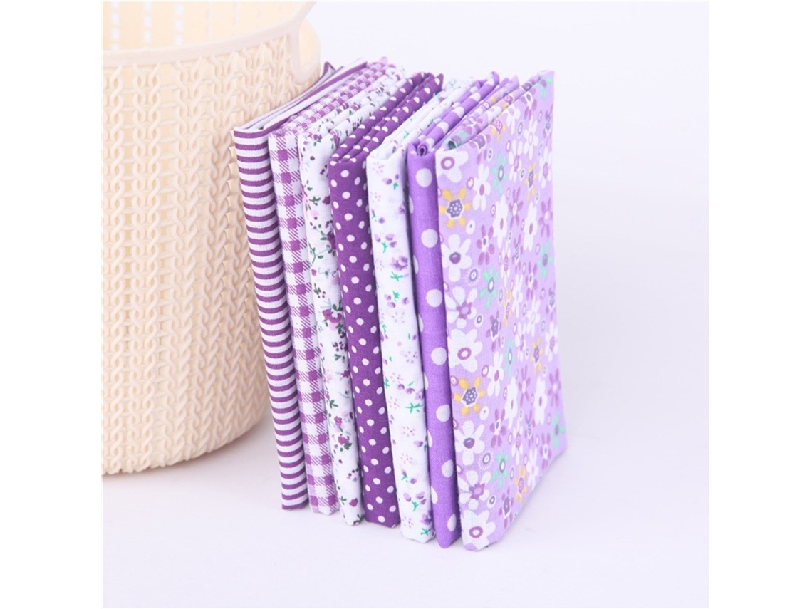 Paquete De 7 Cuadrados De Patchwork Para Acolchado, Costura, Patchwork, Bricolaje, Morado