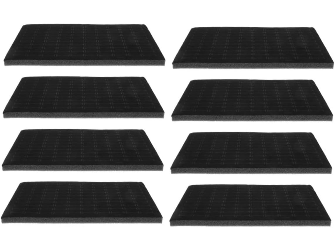 Juego 8 Separadores Esponja Negra Guardar Joyas Bandejas Anillos Pendientes Espuma Protectora Apilable