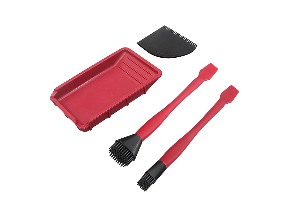 Kit De Herramientas De Silicona Para Trabajar La Madera De 4 Piezas Con Pinceles Y Espátula.