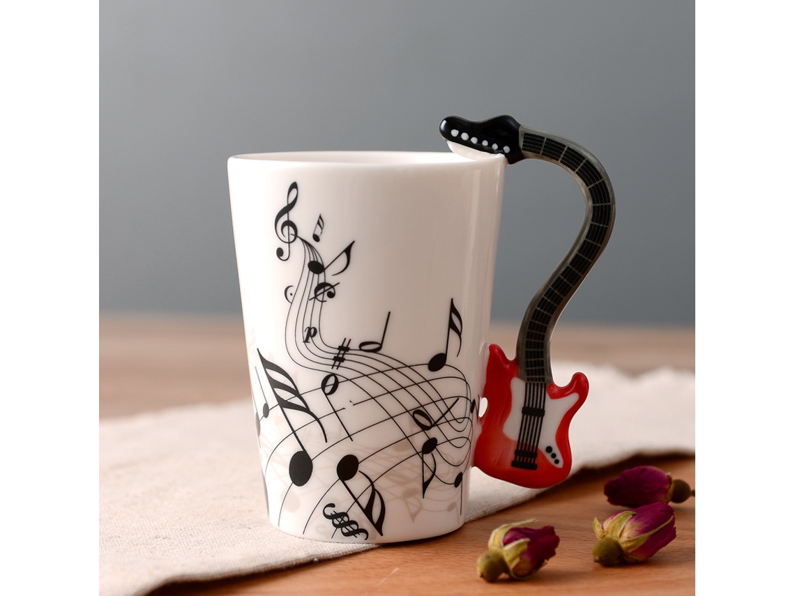 Taza de café única con guitarra musical, gran regalo de cerámica I Siurn