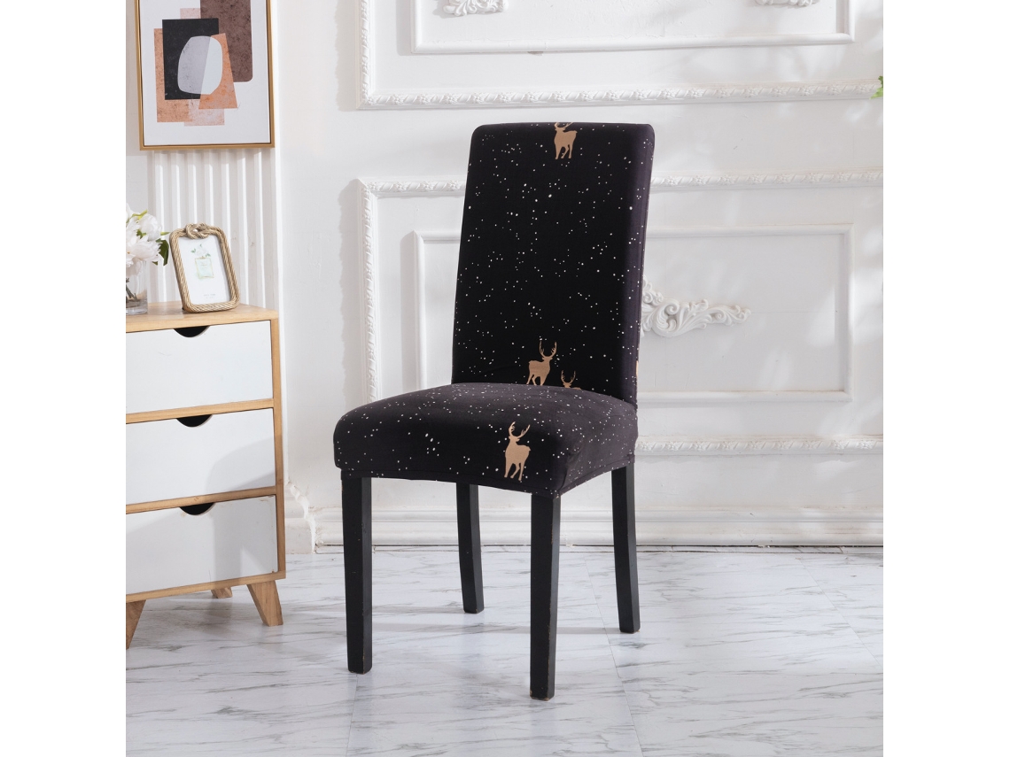 1 paquete de funda protectora extraíble para silla de comedor para el hogar, patrón de restaurante 30-Tamanho universal LUUCOZK