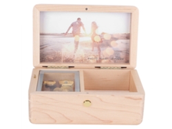 Caja de música de madera con marco de fotos - Regalo innovador