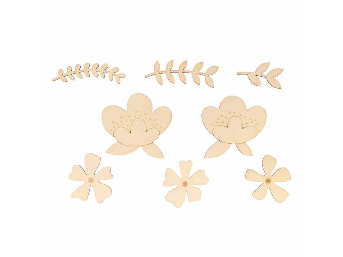 27 Mini siluetas de madera 2 mm - primavera