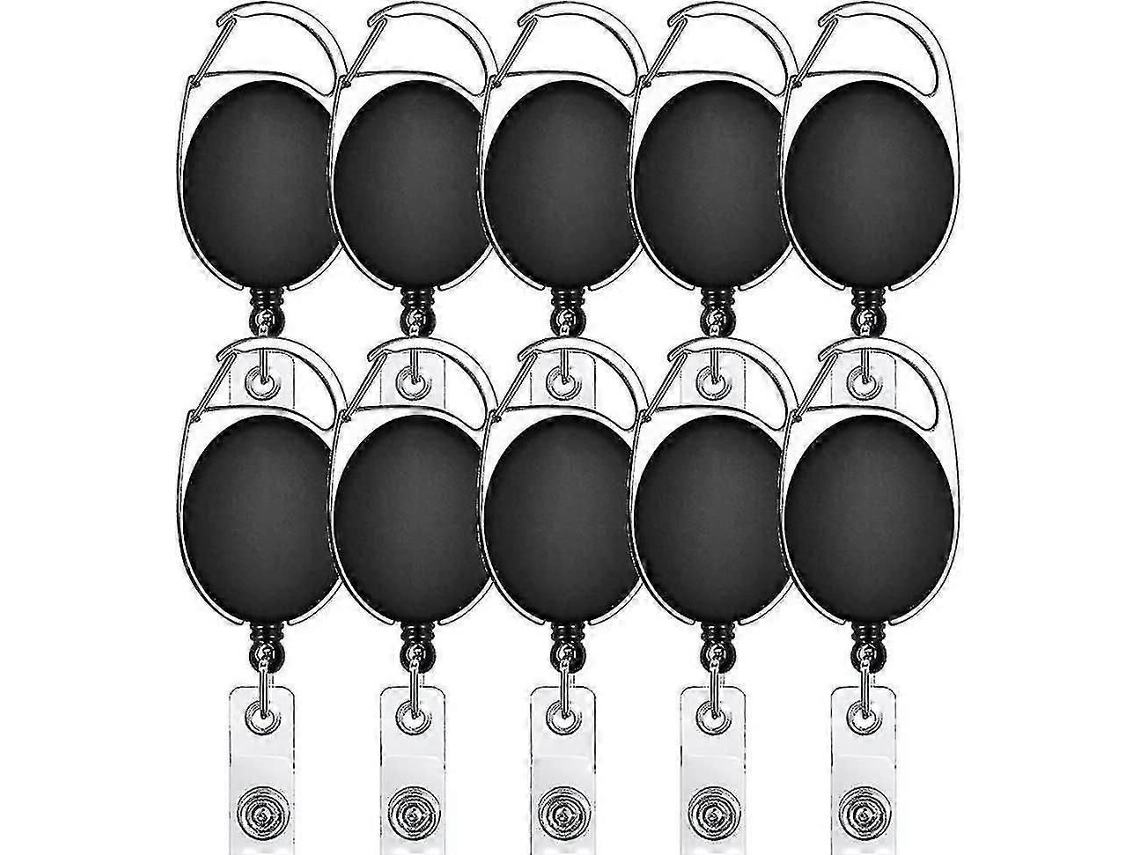 Llavero extensible, paquete de 10 tarjetas de identificación, llavero enrollable, portatarjetas de identificación retráctil, regalo GOKOCO