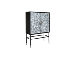 Aparador Hueso Resina Taracea Negro 100x40x140cm