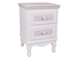 Mesita de Noche WANDERLUST DECO (Madera - Blanco - 37 x 33,5 x 53 cm)