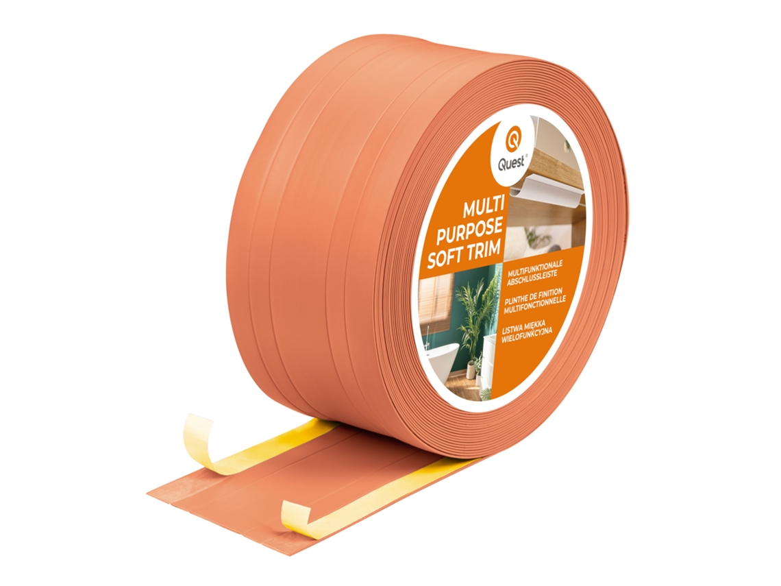 Zócalo de PVC W4 2 en 1, 1 x 110 mm, 15 m, autoadhesivo, para cubrir suelos y paredes, Mattone Quest