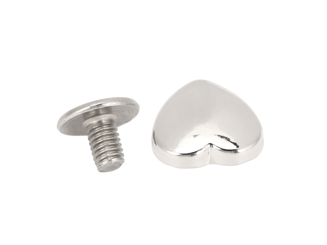 Kit De 20 Remaches En Forma De Corazón De 12 Mm Para Reparación Y Decoración De Cuero - Plateado