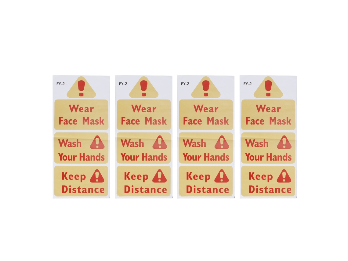 2026-4pcs Pegatinas De Seguridad Para Pared Adhesivos De Advertencia Decorativos Para Cocina Tienda Ventana Diy