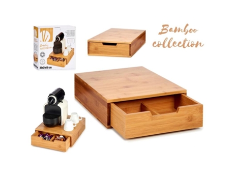 Soporte cajon cafetera bambu