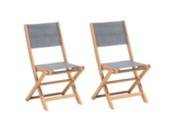 Conjunto De 2 Cadeiras De Jardim Dobráveis Em Madeira De Acácia Beliani Cesana De Madeira De Acácia Cinzento 57x50x90