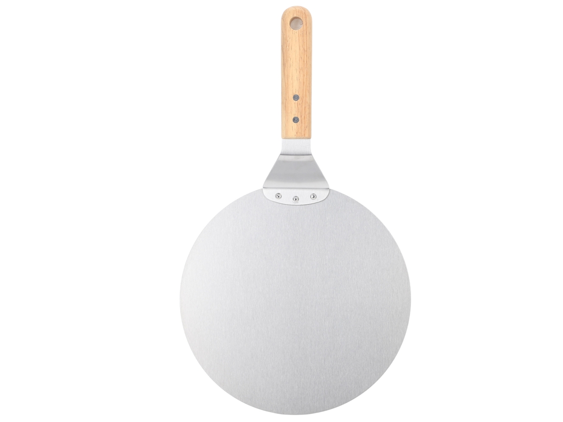 Pala Para Pizza De 25 Cm Con Mango De Madera, Acero Inoxidable, Para Hornear Pizza, Accesorio De Cocina