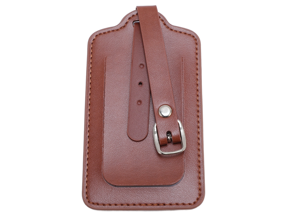 Etiqueta De Equipaje De Cuero Pu Impermeable Con Cierre Suave Diseño Elegante Para Viajes Y Negocios Café