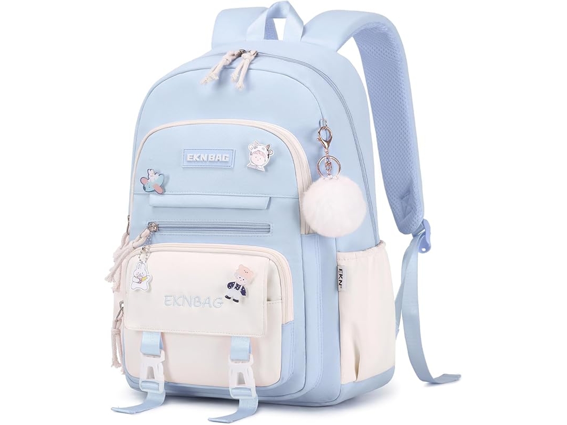 Escuela Primaria Rugzak - 20 Litros - Diseño Kawaii Con Percha - Nylon Ligero - Azul