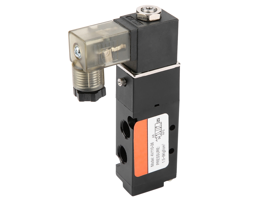 Válvula Electromagnética Solenoide G1/8 4v110-06 De 2 Posiciones Y 5 Puertos, 12 V Cc.