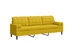 Maison Exclusive - Sofá De 3 Plazas Con Cojines Terciopelo Amarillo 210 Cm