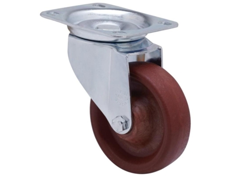Rueda giratora placa 10zv200-td resina marron eje liso ALEX