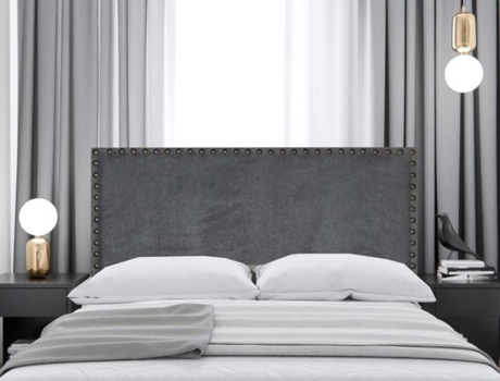Cabecero DECORQUALITY Madrid (Gris - Tejido Antimanchas - 105 x 125 cm)