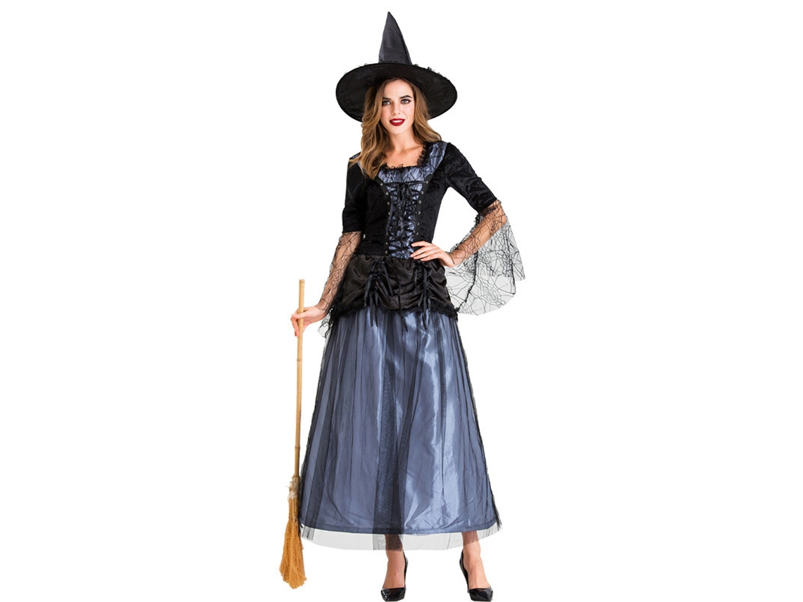 Disfraz de bruja para mujer, con sombrero negro. NEVEANCE