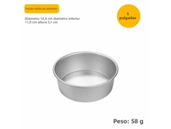 Sartén redonda de aluminio blanco de 12,7 cm con base sólida. MDUG (5 pulgadas)