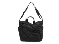 Bolso acolchado Aquaforge para mujer, grande, con cremallera, bandolera, negro.